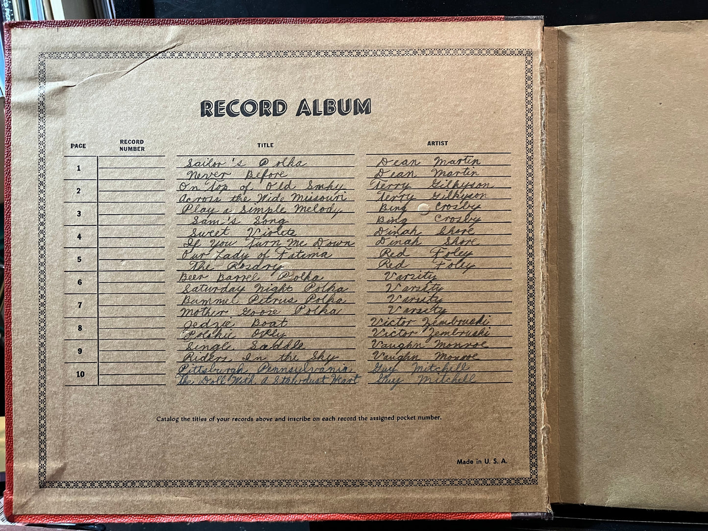 Va - 10 PAGE BOOK 78RPM 10" RECORDS | Excellent (EX) - ACCESSORY *USED*