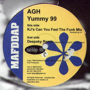 AGH Yummy 99 Mafddap Recordings Inc. 12" Very Good (VG) Very Good Plus (VG+)