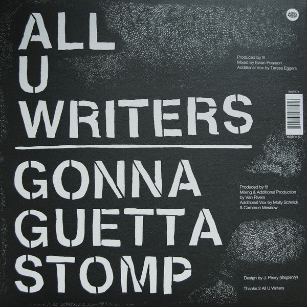 !!! All U Writers / Gonna Guetta Stomp Warp Records 12", RSD, Single, Ltd Mint (M) Mint (M)