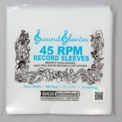 Bags Unlimited - Bags Unlimited S4525 - 7 Inch 45 RPM Record Outer Sleeve - 100 Count (Clear) |