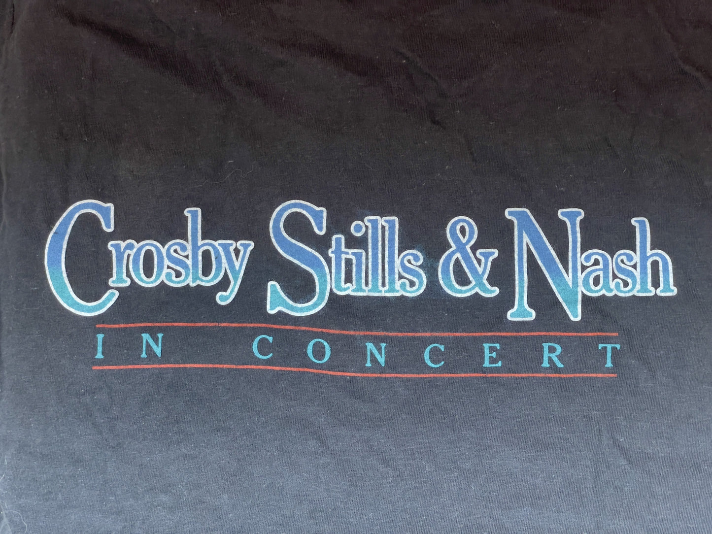 In Concert 1984 Two-Sided Black Shirt | Men's 100% Cotton Large Short Sleeve T-Shirt | Black