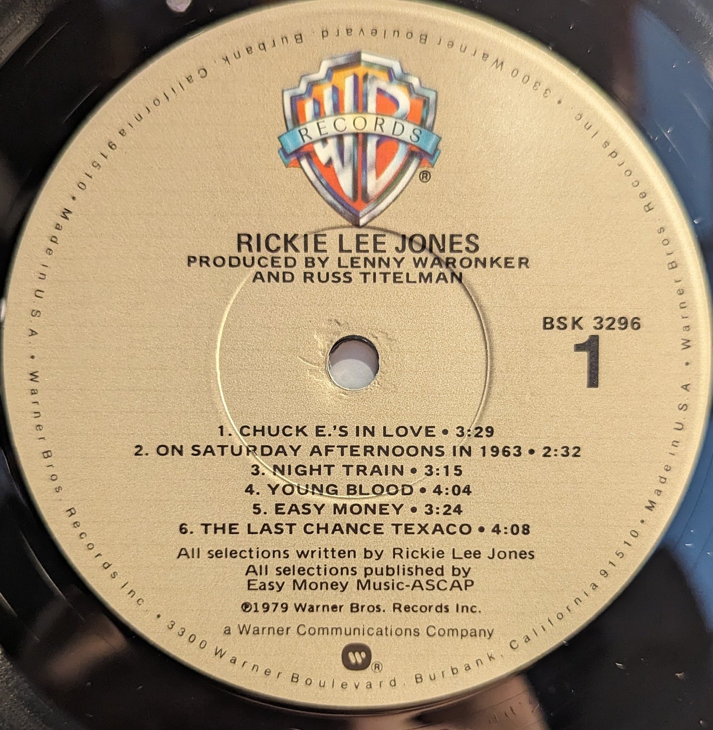 Rickie Lee Jones Rickie Lee Jones *JACKSONVILLE* LP Near Mint (NM or M-) Excellent (EX)