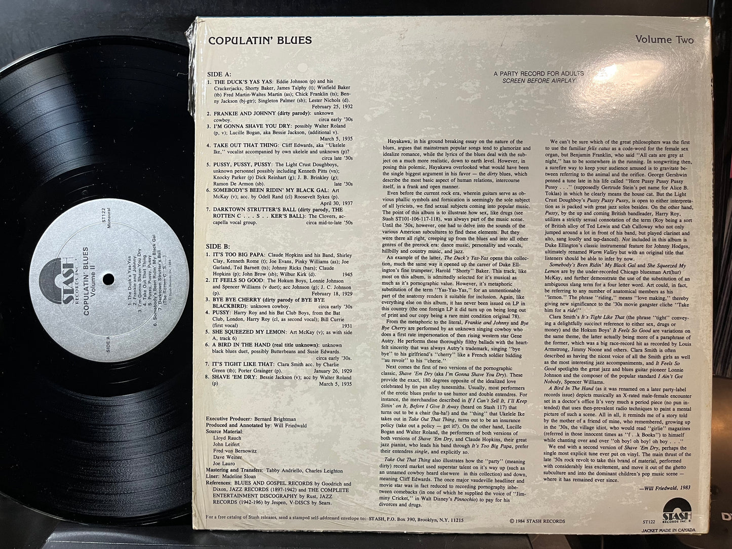 Various - Copulatin' Blues Volume Two (VINYL LP) | Near Mint (NM or M-) Near Mint (NM) - BLUES / USED *NEAR MINT*