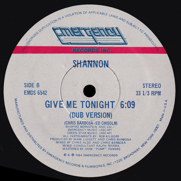 Give Me Tonight (VINYL) | Excellent (EX) Excellent (EX) - BREAKS/FREESTYLE / USED *EXCELLENT*