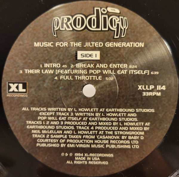 The Prodigy Music For The Jilted Generation 2xLP Mint (M) Mint (M)