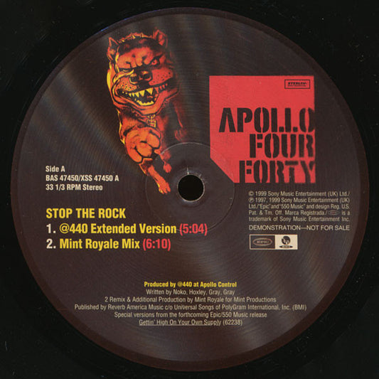 Apollo 440 Stop The Rock 12" Near Mint (NM or M-) Generic