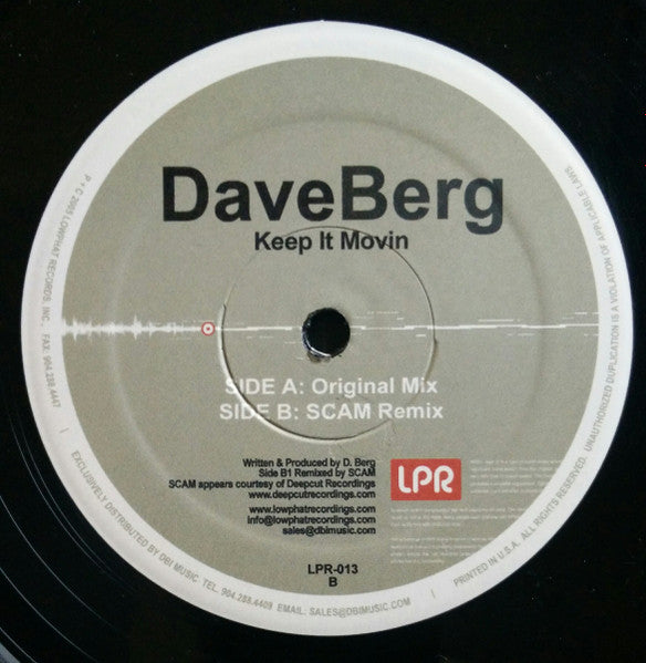 Dave Berg - Keep It Movin | Near Mint (NM) Near Mint (NM) - BREAKS / USED *NEAR MINT*