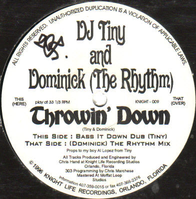 Tiny & Dominick - Throwin' Down (VINYL LP) | Very Good (VG) Very Good (VG) - BREAKS / USED *VERY GOOD*