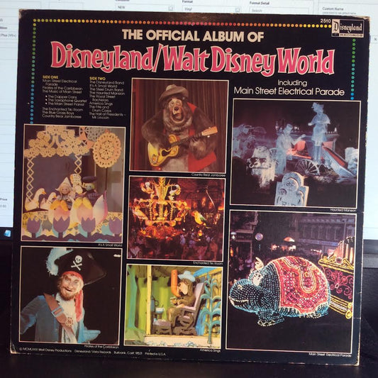 Various - The Official Album Of Disneyland/Walt Disney World (VINYL LP Disneyland – 2510) | NEW Very Good (VG) Very Good Plus (VG+) - CHILDRENS / USED *VERY GOOD*