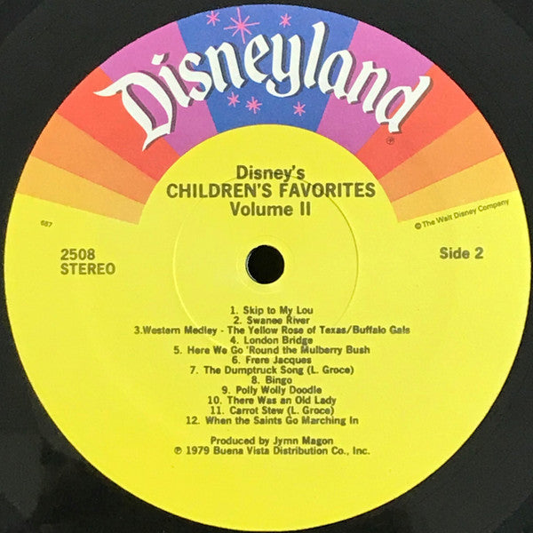 Larry Groce Disney's Children's Favorites Volume II *ELECTROSOUND* LP Very Good (VG) Excellent (EX)