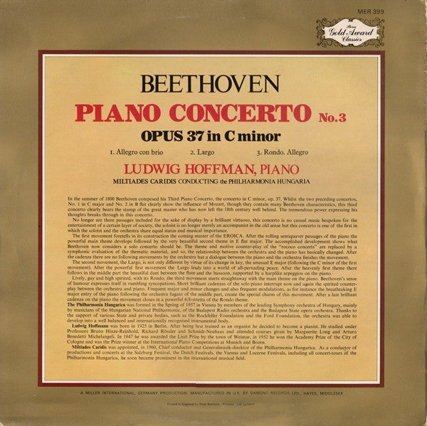 Piano Concerto No.3 - Opus 37 In C Minor | Mint (M) Near Mint (NM)
