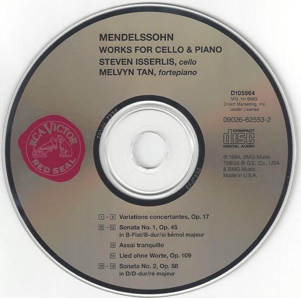 Works For Cello And Piano, Complete (CD) | Excellent+ (EX+) Near Mint (NM) - CLASSICAL / USED *EXCELLENT+*