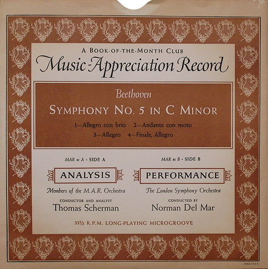 Ludwig Van Beethoven Symphony No. 5 In C Minor LP Excellent (EX) Excellent (EX)