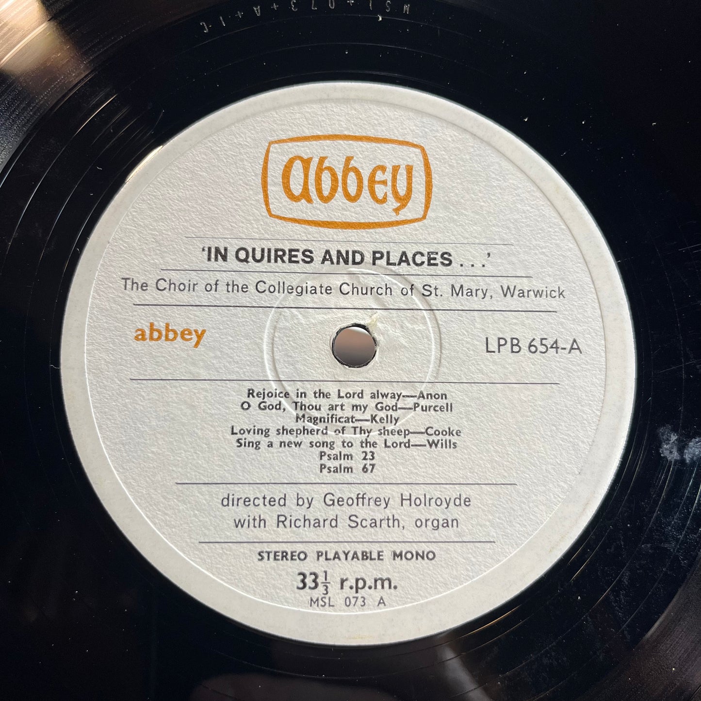 'In Quires And Places...' (VINYL) | Excellent+ (EX+) Near Mint- (NM-) - CLASSICAL / USED *EXCELLENT+*