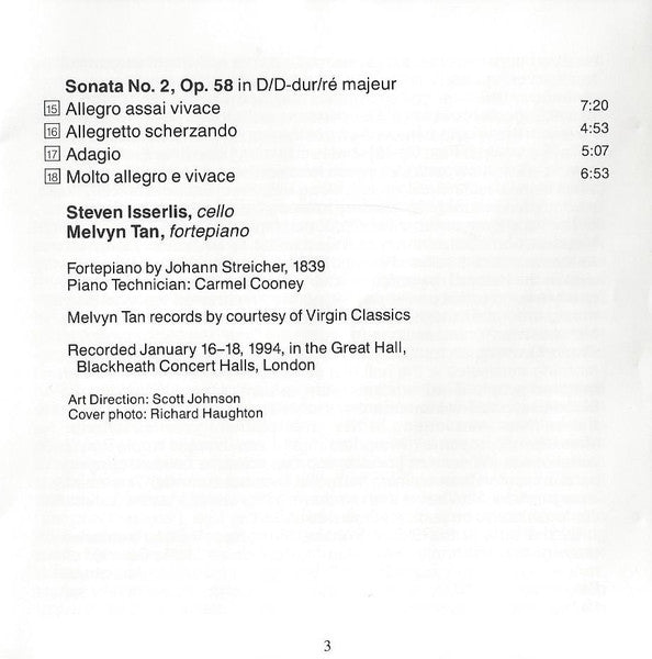 Works For Cello And Piano, Complete (CD) | Excellent+ (EX+) Near Mint (NM) - CLASSICAL / USED *EXCELLENT+*