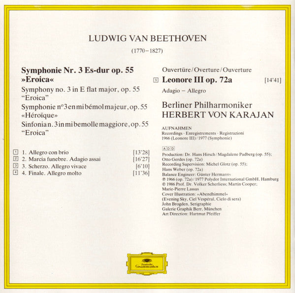 Symphony No. 3 “Eroica” / Overture: “Leonore III” (CD) | Excellent+ (EX+) Near Mint (NM or M-) - CLASSICAL / USED *EXCELLENT+*
