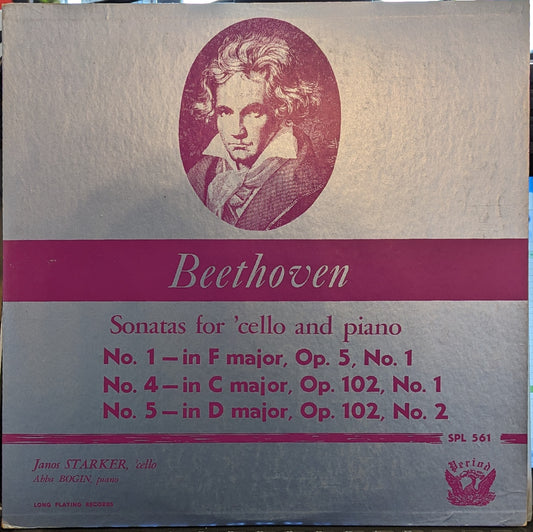 Ludwig van Beethoven Cello Sonatas Volume 1 LP Excellent (EX) Near Mint (NM or M-)