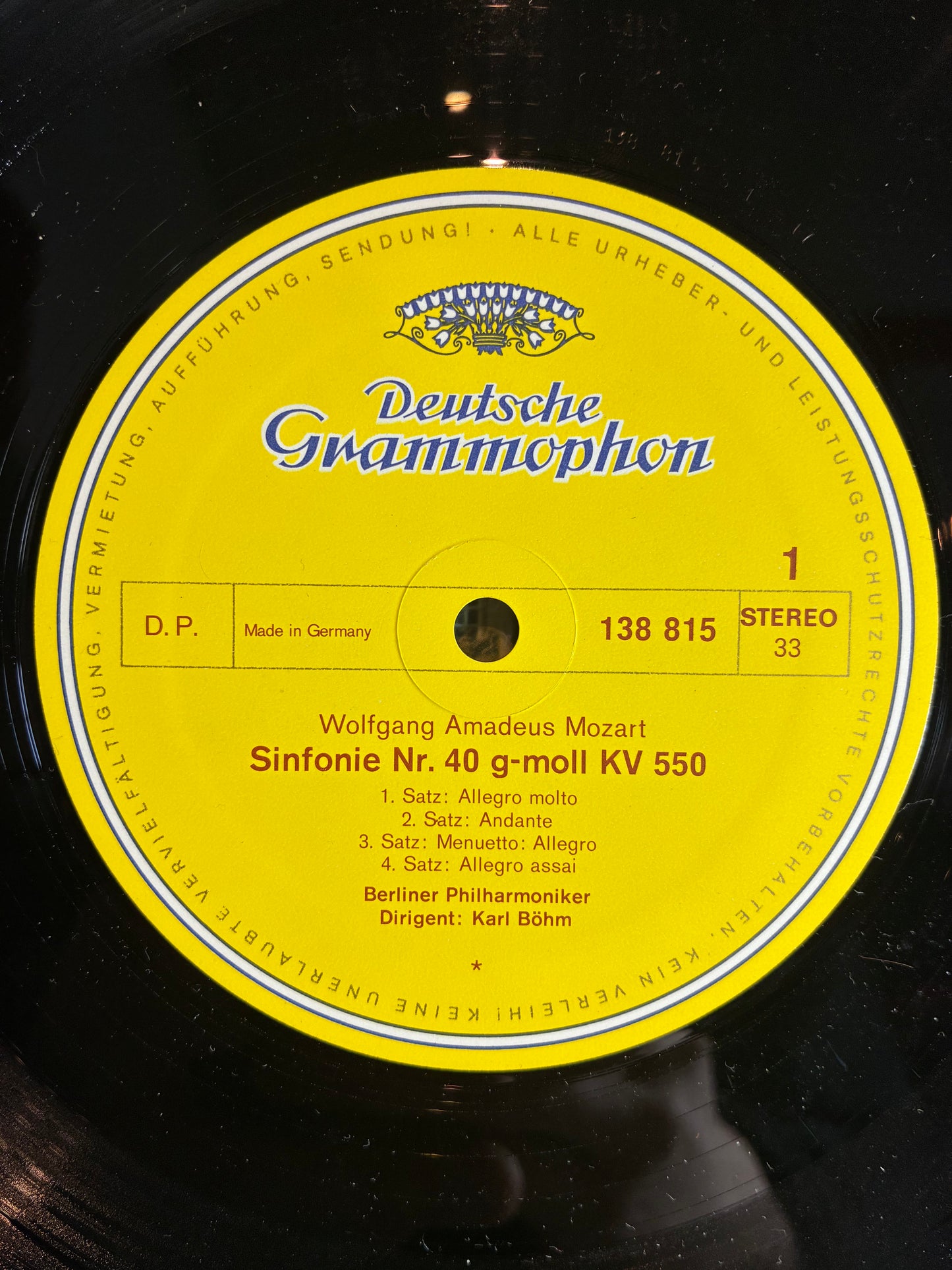 Symphonien Nr. 40 G-Moll = In G Minor KV 550 / Nr. 41 C-Dur = In C Major KV 551 "Jupiter" (VINYL) | Excellent (EX) Excellent (EX) - CLASSICAL / USED *EXCELLENT*
