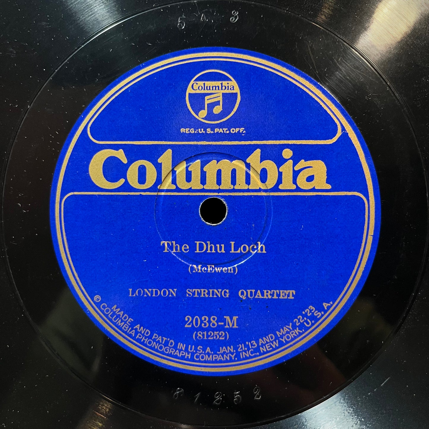 THE DHU LOCH / QUARTET IN E FLAT MENDELSSOHN (78RPM 10") COLUMBIA 2038 | Generic - CLASSICAL / USED *EXCELLENT*