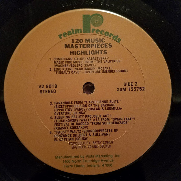 120 Music Masterpieces Highlights Vol. 2 (2xVINYL) | Near Mint- (NM-) Excellent+ (EX+) - CLASSICAL / USED *NEAR MINT-*
