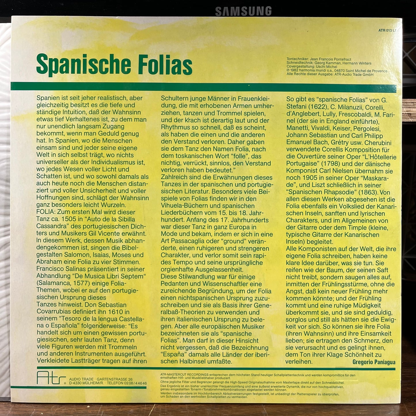 La Folia De La Spagna (VINYL) | Near Mint (NM or M-) Near Mint (NM) - CLASSICAL / USED *NEAR MINT+*