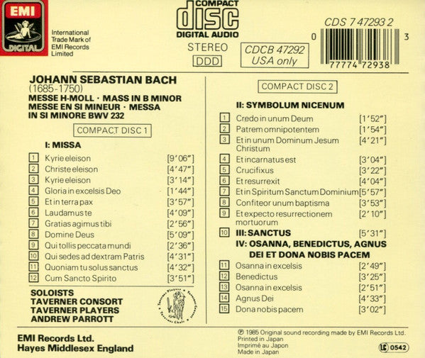 Mass In B Minor (2xCD) | Near Mint (NM or M-) Near Mint (NM or M-) - CLASSICAL / USED *NEAR MINT*