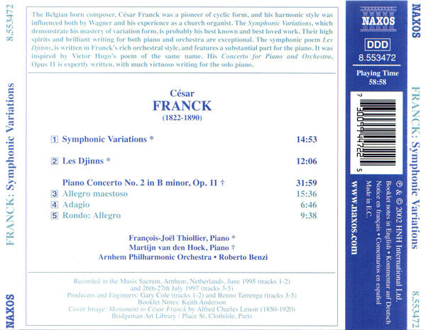 Symphonic Variations, Les Djinns, Piano Concerto No. 2 (CD) | Near Mint (NM) Near Mint (NM) - CLASSICAL / USED *NEAR MINT*