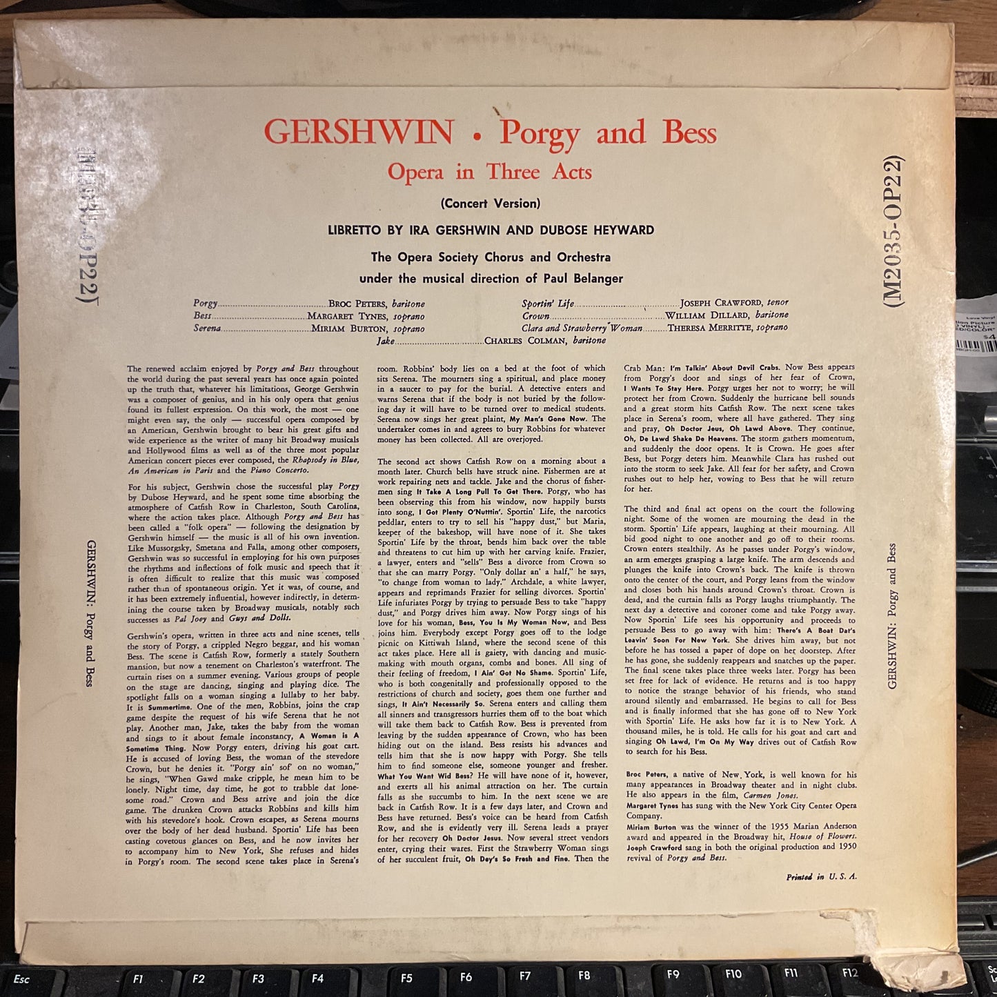 Porgy And Bess (VINYL) | Near Mint (NM) Very Good Plus (VG+) - CLASSICAL / USED *NEAR MINT*