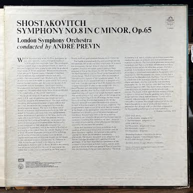 Symphony No. 8 (VINYL) | Near Mint (NM or M-) Excellent+ (EX+) - CLASSICAL / USED *NEAR MINT*