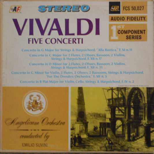 Antonio Vivaldi Five Concerti LP Near Mint (NM or M-) Excellent (EX)