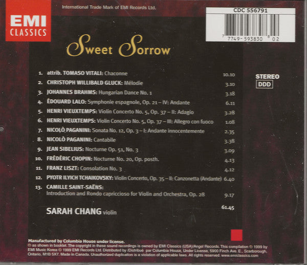 Sweet Sorrow (CD) | Near Mint (NM) Near Mint (NM) - CLASSICAL / USED *NEAR MINT*