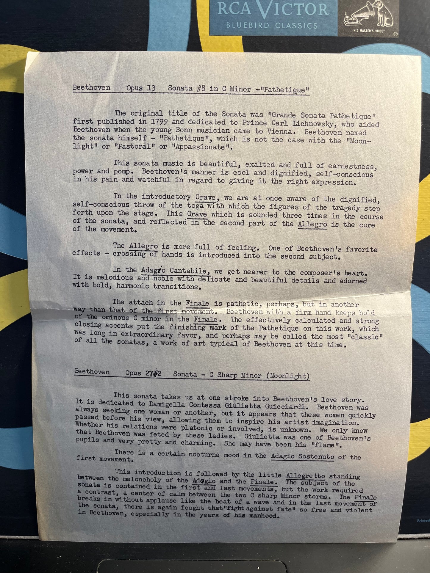 "Moonlight" And Pathétique" Sonatas | Near Mint (NM) Excellent (EX) - CLASSICAL / USED *NEAR MINT*