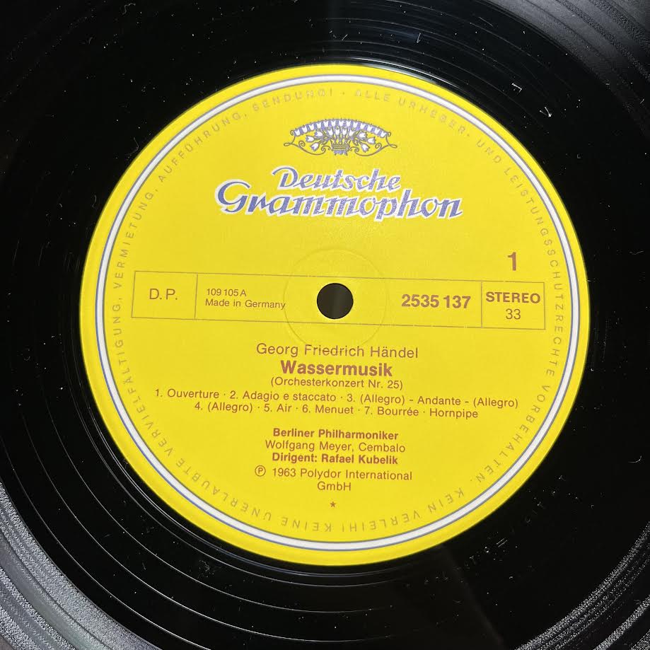 Wassermusik (VINYL) | Near Mint (NM) Excellent (EX) - CLASSICAL / USED *NEAR MINT*