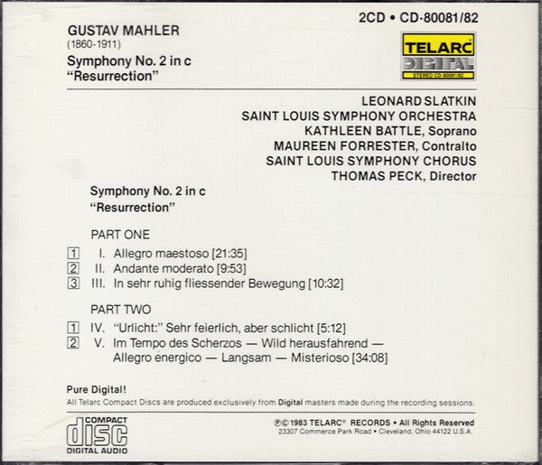 Symphony No. 2 In C Minor, "Resurrection" (2xCD) | Near Mint (NM or M-) Near Mint (NM or M-) - CLASSICAL / USED *NEAR MINT*