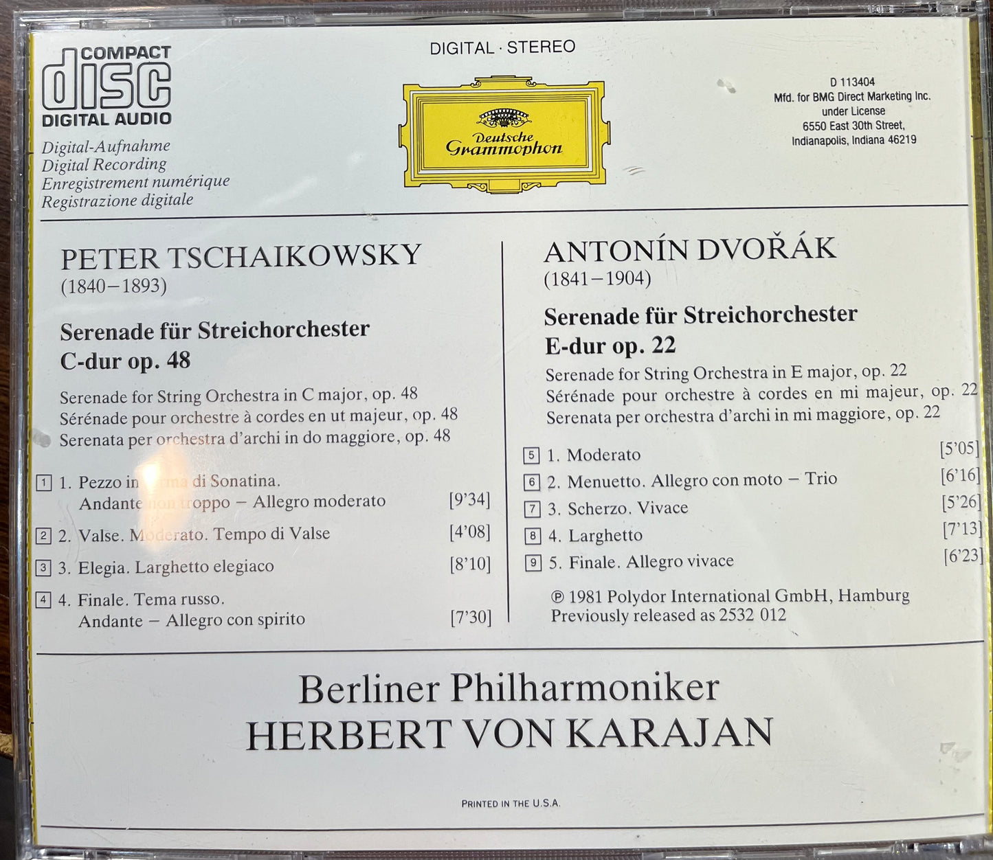Streicherserenaden = String Serenades = Sérénades Pour Cordes CD) | Near Mint (NM) Near Mint (NM) - CLASSICAL / USED *NEAR MINT*