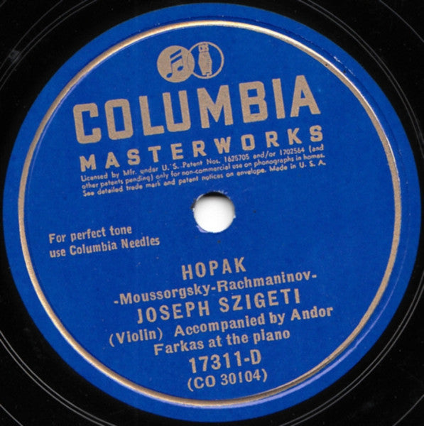 Aubade / Hopak (78RPM 10") COLUMBIA 17311 | Near Mint (NM or M-) Generic - CLASSICAL / USED *NEAR MINT*