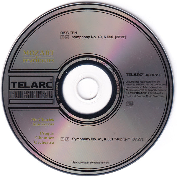Wolfgang Amadeus Mozart - The Symphonies (10x CD Telarc – CD 80729) | USED Near Mint (NM or M-) Near Mint (NM) - CLASSICAL / USED *NEAR MINT*