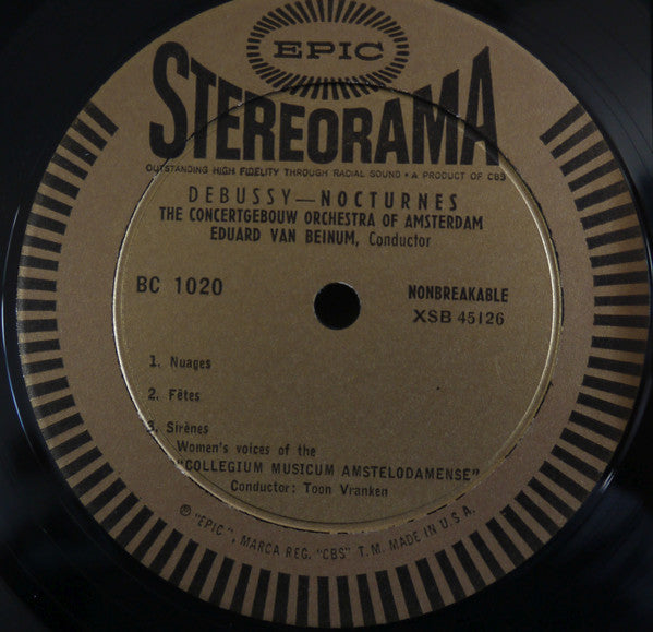 La Mer; Three Nocturnes (VINYL) | Near Mint (NM) Excellent+ (EX+) - CLASSICAL / USED *NEAR MINT*