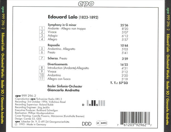 Symphony In G Minor · Rhapsody · Scherzo · Divertimento (CD) | Near Mint (NM) Near Mint (NM) - CLASSICAL / USED *NEAR MINT*