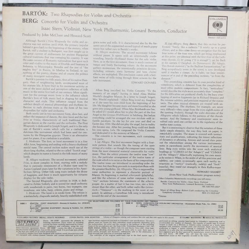 Two Rhapsodies For Violin And Orchestra / Violin Concerto (VINYL) | Near Mint (NM or M-) Very Good Plus (VG+) - CLASSICAL / USED *NEAR MINT*