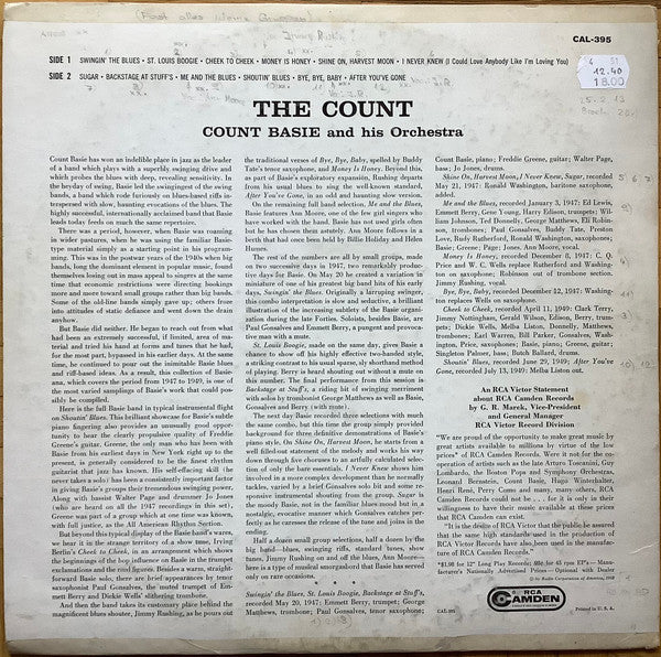 The Count | Very Good Plus (VG+) Very Good (VG) - JAZZ / USED *EXCELLENT+*