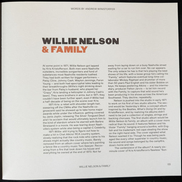 Willie Nelson & Family | Mint (M) Mint (M) - COUNTRY *COLOR/VMP*