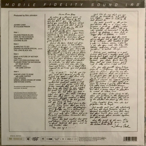 At Folsom Prison | Mint (M) Mint (M) - COUNTRY *SEALED/MFSL/45RPM*