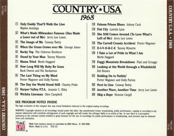 Country USA 1968 (CD) | Mint (M) Mint (M) - COUNTRY *SEALED*