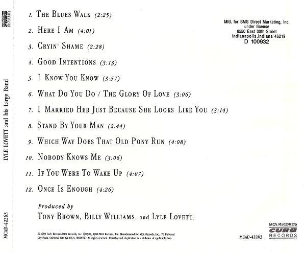 Lyle Lovett And His Large Band (CD) | Mint (M) Mint (M) - COUNTRY *SEALED*