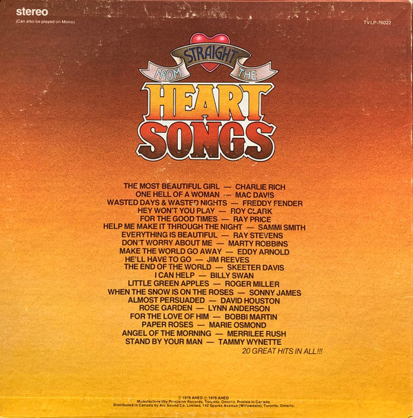Straight From The Heart Songs | Mint (M) Near Mint (NM)