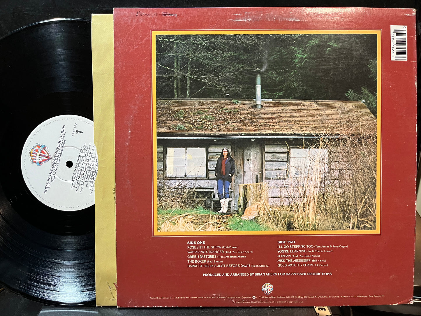 Emmylou Harris - Roses In The Snow (VINYL LP WARNER BROS. BSK 3422 1980) | Near Mint- (NM-) Excellent (EX) - COUNTRY / USED *NEAR MINT-*