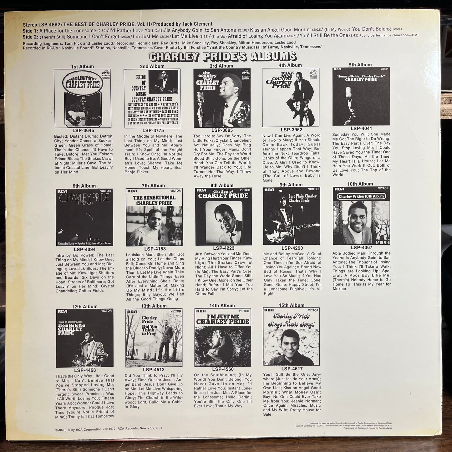 The Best Of Charley Pride Vol. II (GERMAN VINYL) | Near Mint- (NM-) Near Mint (NM or M-) - COUNTRY / USED *NEAR MINT-*