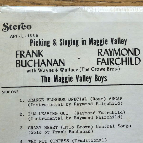 Frank Buchanan Picking & Singing In Maggie Valley LP Near Mint (NM or M-) Near Mint (NM or M-)