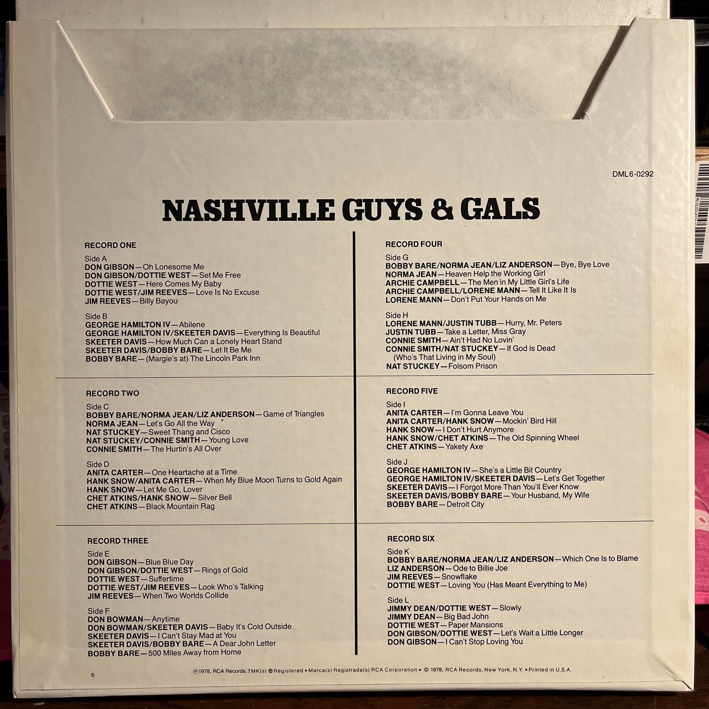 Nashville Guys & Gals *6XLP* | Near Mint (NM) Excellent (EX)
